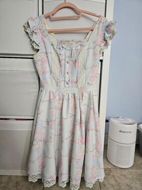 LIZ LISA Pastel Floral Mini Dress - Pink & Cream